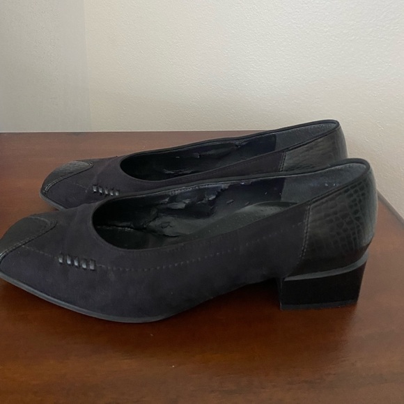 Ara Black Suede & Reptile Leather Pumps | Size 8 | Made in Germany - Picture 3 of 8